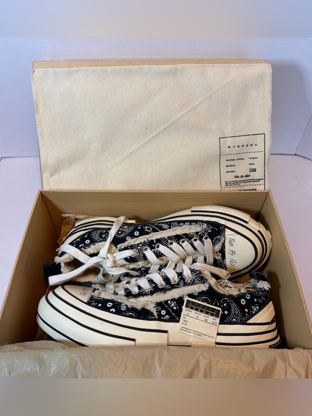 Canvas Sneaker Dust Bag — Cream